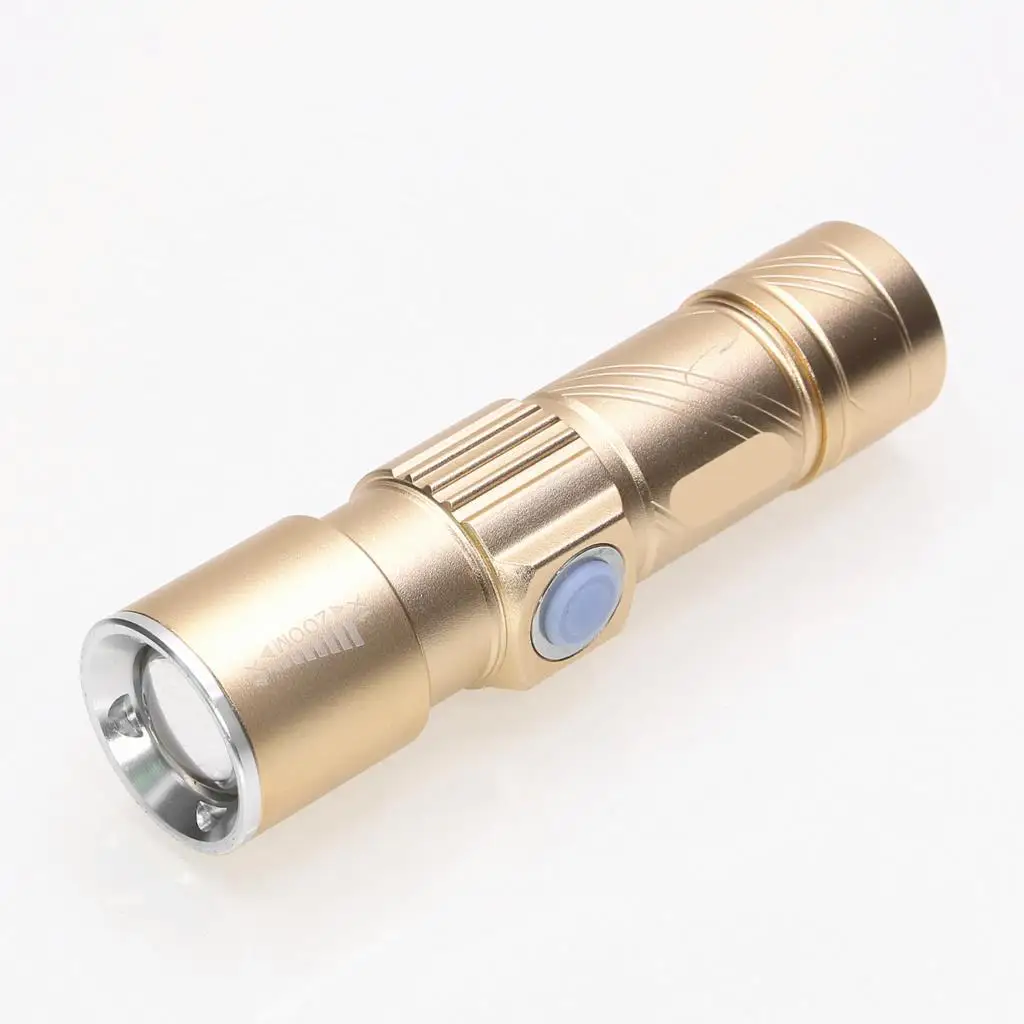 

USB LED Flashlights Portable Rechargeable LED Torch Light Hunting Mini USB Electric Torch 3 Modes Zoom Focus Light for Camping