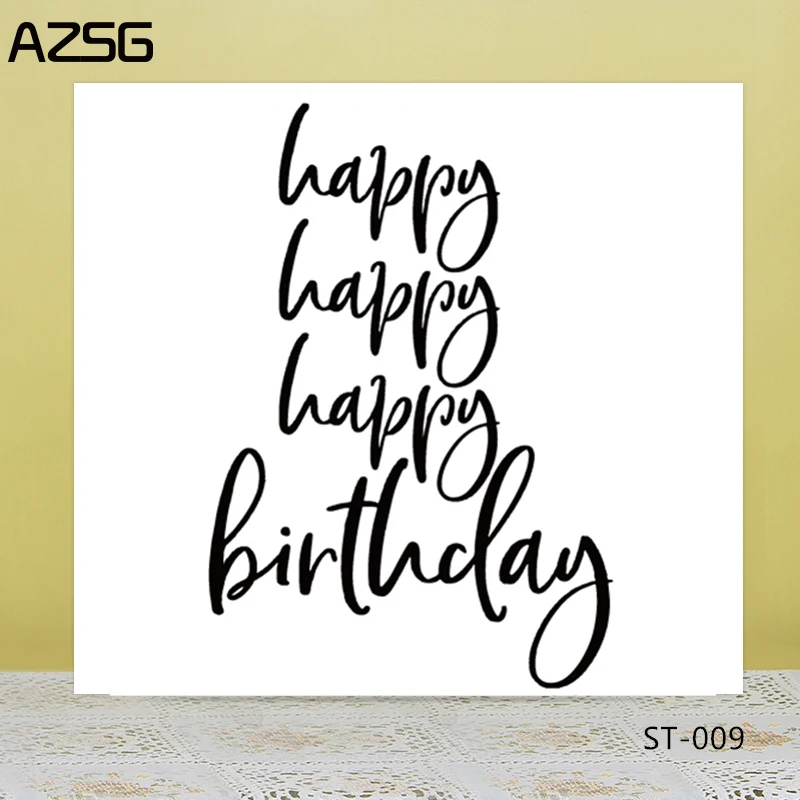 

AZSG Happy Birthday Clear Stamps For DIY Scrapbooking/Card Making/Album Decorative Silicon Stamp Crafts