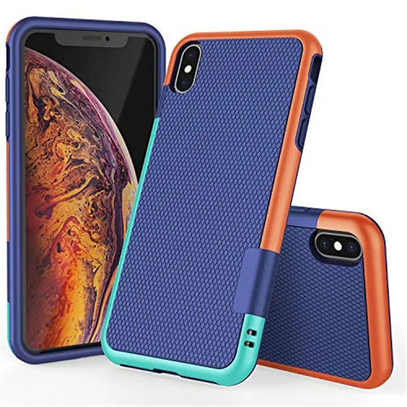 Ударопрочный Гибридный Силиконовый ударопрочный чехол для funda iPhone 11 Pro Max 7 8 6S Plus Xs Max XR против скольжения Capa Coque чехол для iPhone 7 - Цвет: Blue