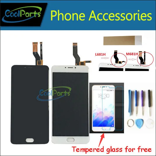 

1PC/Lot High Quality For Meizu L681H M681H Meizu M3 Note LCD Display+Touch Screen Assembly Replacement Part Black White+ Kits