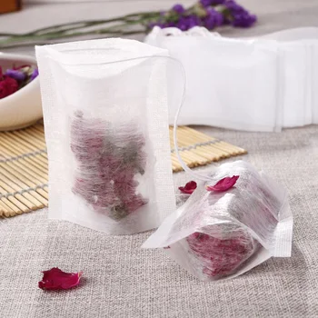 

PLA Biodegraded Empty Tea Filters Bag Corn Fiber Drawstrings Tea Bags Ultrasonic coffee Filter bags 100pcs/lot