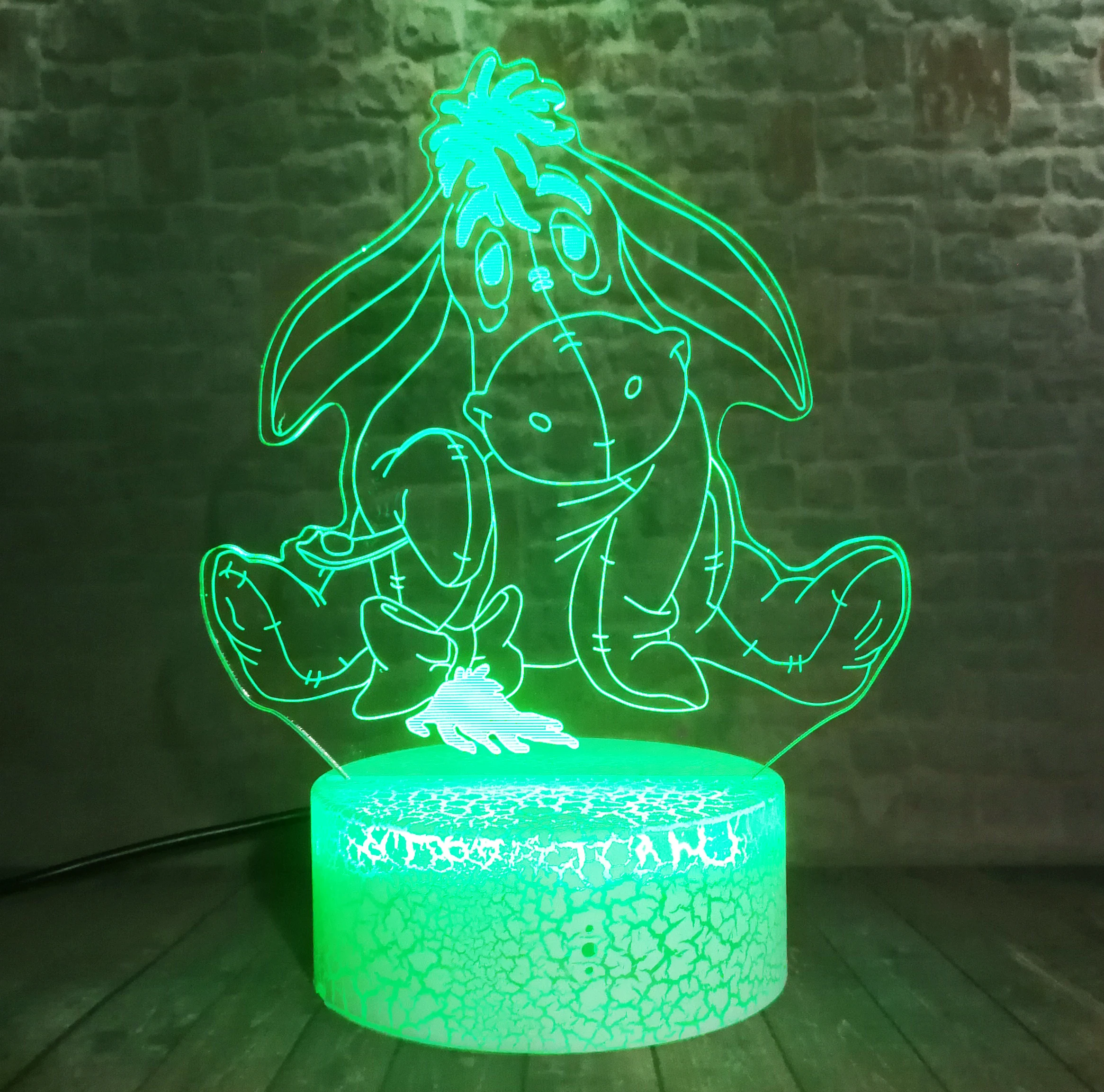 Новый милый мультфильм Eeyore маленький медведь друг светодиодный 3d ночник 7 цветов