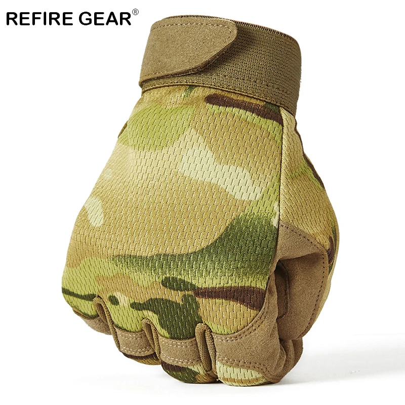 Мужские камуфляжные перчатки ReFire Gear зимние теплые тактические дышащие Мультикам