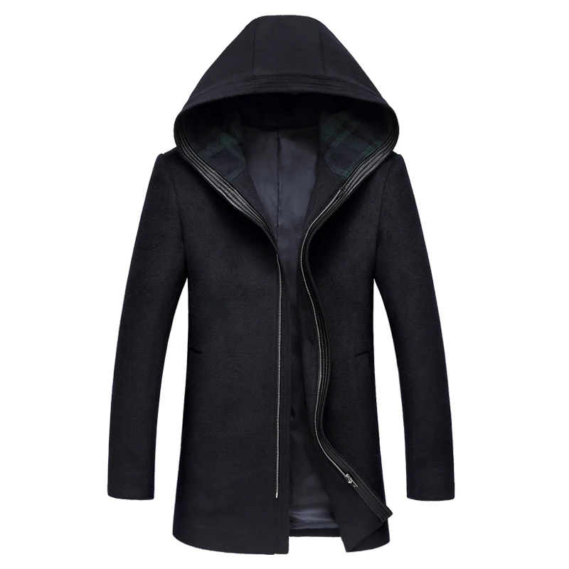 Woolen Overcoat For Men Brand Jacket Male Slim Fit Warm Fashion ...