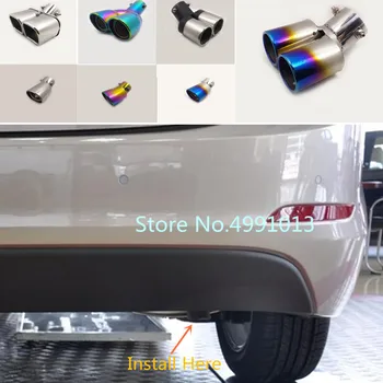 

car styling cover Stainless steel muffler pipe outlet dedicate exhaust tip tail For Hyundai Elantra 2012 2013 2014 2015