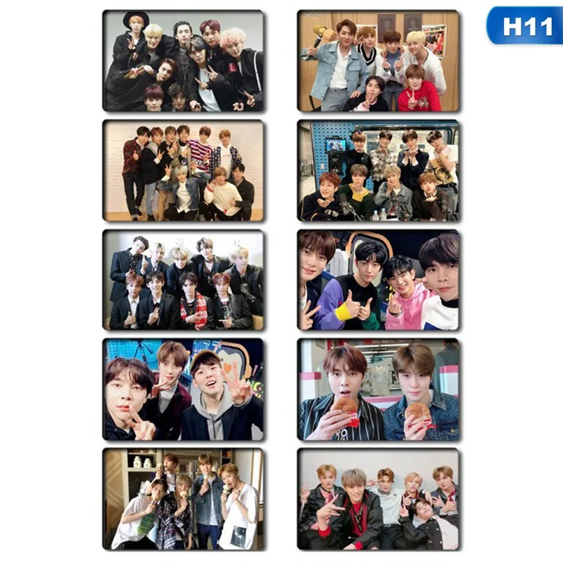 10 шт./компл. K-POP NCT 127 мини-альбом с украшением в виде кристаллов наклейки карт самодельные автограф Фотокарта Бумага карты