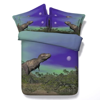 

Moon Tyrannosaurus Digital print Bedding Set Quilt Cover Design Bed Set Bohemian a Mini Van Bedclothes 3pcs JF045