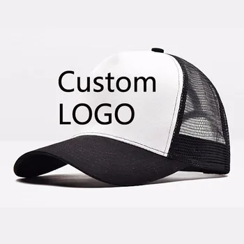 

Tennis Trucker Hat Mesh Back Snap Closer Custom Logo Curved Visor Bent Brim 5 Panels Contrast Colors Holiday Travel Baseball Cap