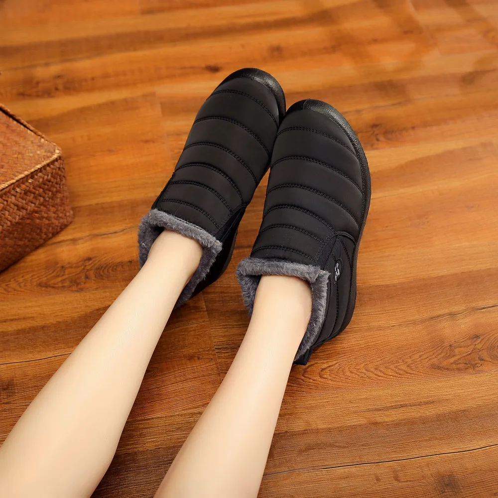 SAGACE/Женская обувь; однотонные Зимние Теплые ботильоны; бархатные ботинки; зимние ботинки на плоской подошве; chaussures femme; женская обувь
