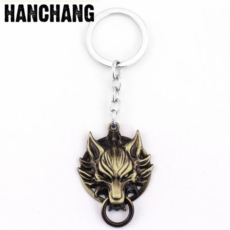 

Movie Ultimate Fantasy Wolf Key Chain Mouth with a circle Pendant Keychain Key Buckle Men Car keyring Key Holder Cosplay Jewelry
