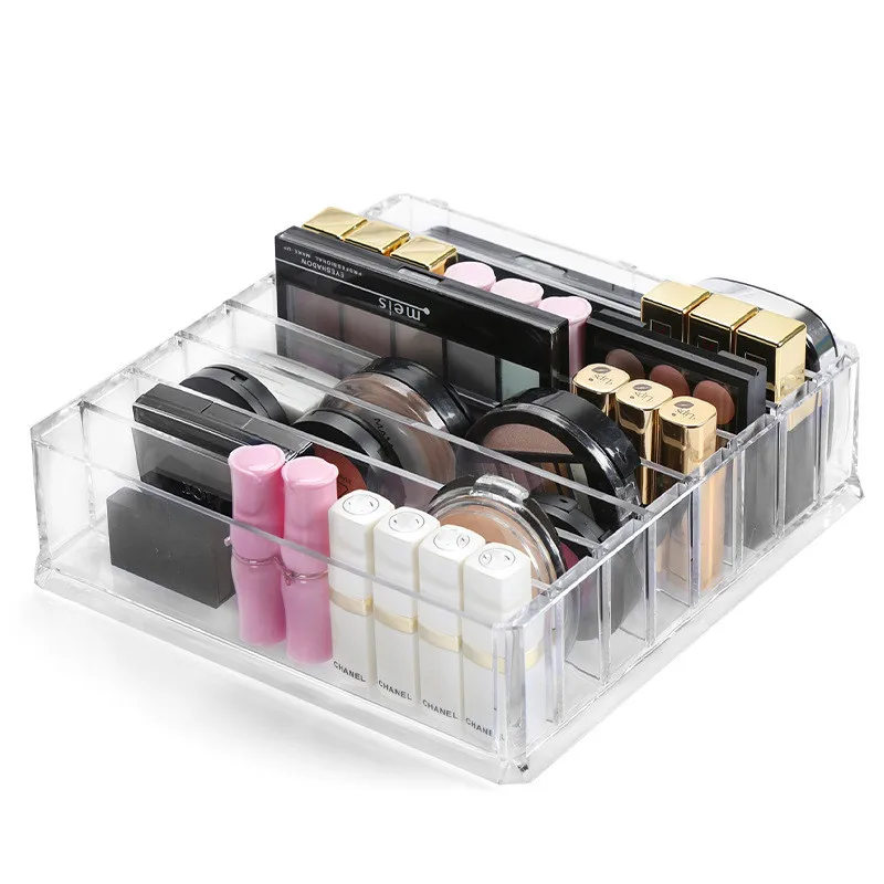 

Plastic PS Acrylic Makeup Organizer Clear Cream Storage Box Clarity Cosmetic Makeup Holder Vanity Cabinet Powder Display Shelf
