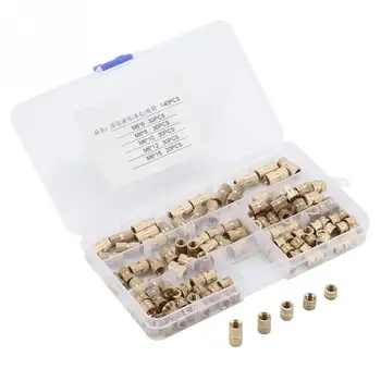 

140pcs M6 Brass Cylinder Knurled Threaded Round Insert Embedded Nuts