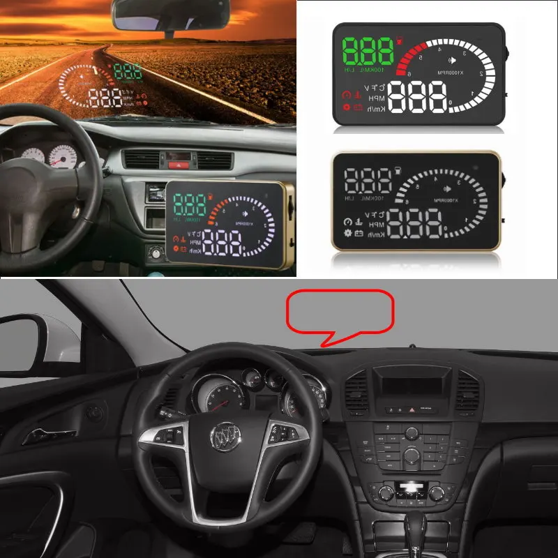 Автомобильный HUD Дисплей для Buick Regal/Excelle/Lacrosse/Encore/эмблема Авто OBD безопасный экран
