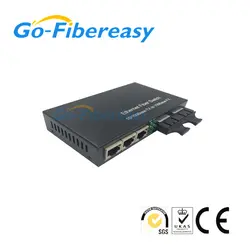 2FX/3TX 10/100 Мбит/с Одномодовый Дуплекс Волокна оптический media converter 3UTP RJ-45 к разъему SC