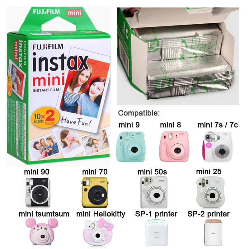 50 листов Fujifilm Instax Mini White Edge пленка мгновенная фотобумага для Instax Mini 8 9 7s 9 70 25 50s 90 SP-1 2 камеры подарки