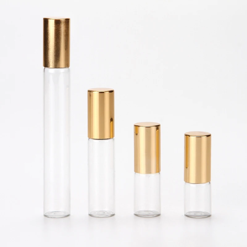 Frasco de Perfume de Vidro Vazia de Óleo Clara Longo Tubo Roll on Garrafa Essencial 100 Pçs - Lote 10 ml 1 High Quality Beleza e saúde