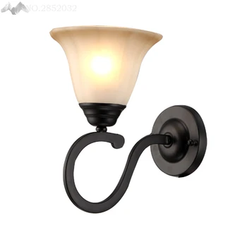 

Nordic Modern Creative LED Simple Wall Lamps Iron Single Head Glass Wall Lights Corridor Bedroom Bedside Indoor Lighting Fixture