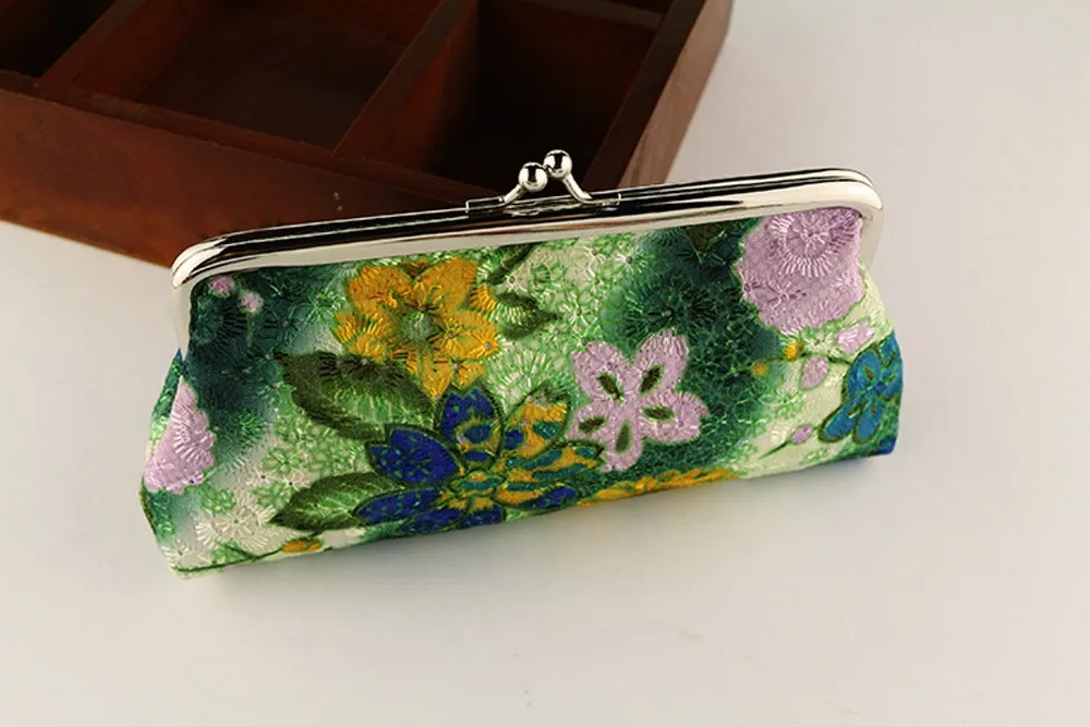 Женский Ретро винтажный маленький кошелек с цветочным принтом, кошельки для монет, клатч#9
