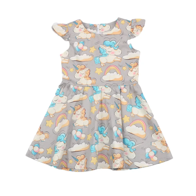 Baby Girls Dress Summer Unicorn Kids Princess Floral Dress Children Cotton Casual Dresses for Girls Clothes A Line Vestidos (11)