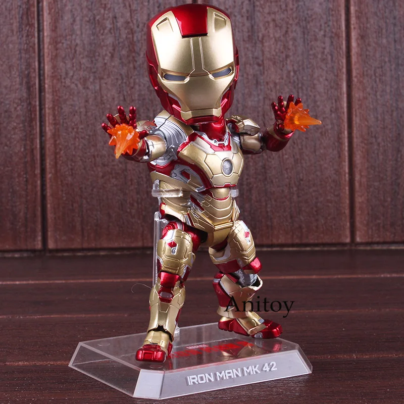 

Action Figures Marvel Iron Man 3 Ironman MARK 42 EAA-036 with LED Light PVC Egg Attack Action Collectible Model Toys Gift 17cm