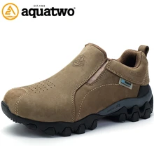 2016 New Men Outdoor Trekking Shoes Full Grain Leather Autumn Winter Breathable Slip On Shoes US5.5-10.5# Men Shoes Hot Sale