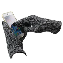 Gloves For Men Women Winter Warm Fashion Solid Thicken Black Touch Screen Knitted Gloves Gloves For Men Women Winter Warm Fashion Solid Thicken Black Touch Screen Knitted Gloves