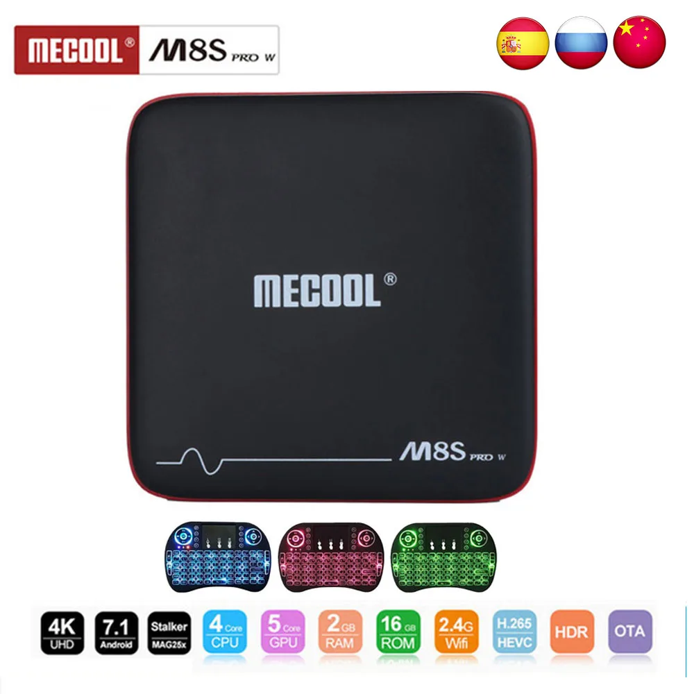

Mecool M8S PRO W TV box Android Smart TV box 7.1 Support 2.4G Wifi 4K 2+16GB with Voice Control Amlogic S905W CPU Set Top Box