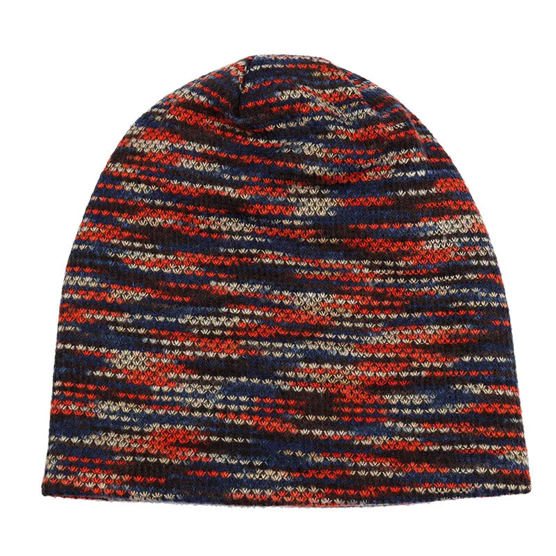 Женский и мужской шарф с воротником, зимняя цветная шапка в этническом стиле, шапка унисекс, теплая шерстяная вязаная шапка, мужская и женская модная простая шапка s CP0084 - Цвет: Red