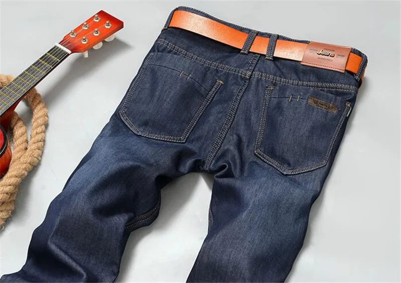Brand New mens Fleece Lined jeans,Fashion Warm jeans Autumn Winter Men Jeans Pants Feet Slim Male pantalones vaqueros hombre