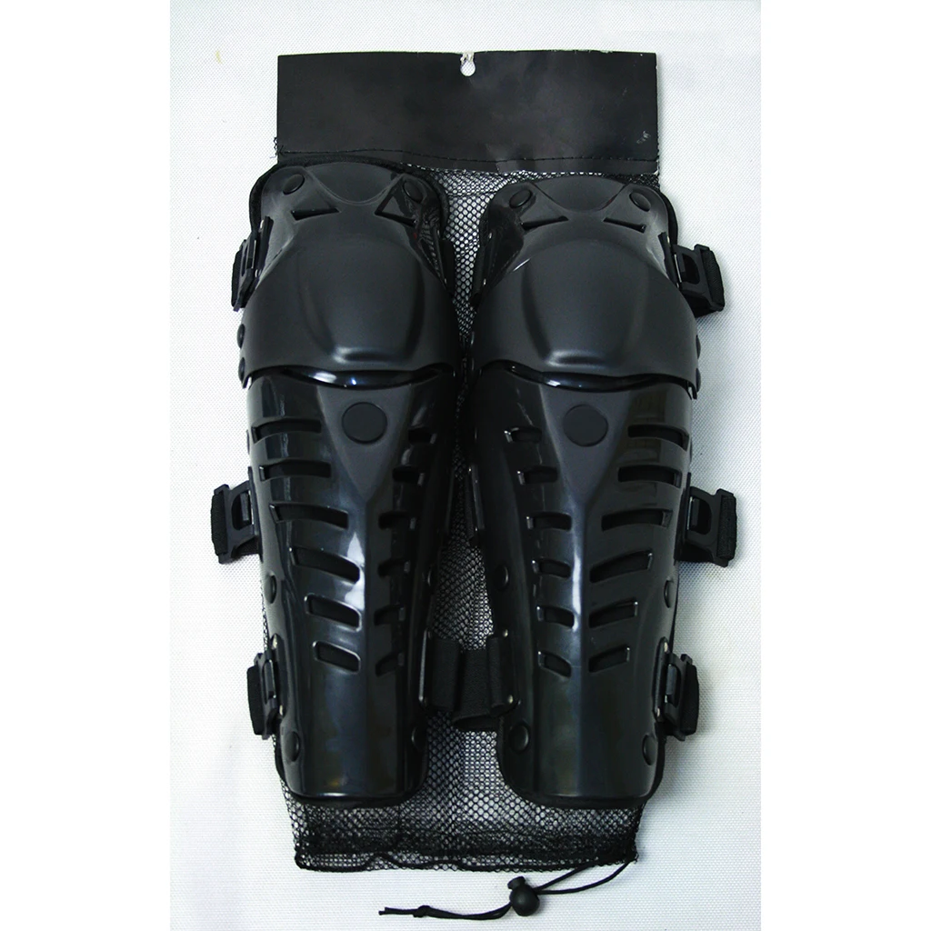 1 Pair Black Knee Shin Pads Protector Guard for Motorcycle Motocross Bike Biker Knee Shin Armor Protect Guard