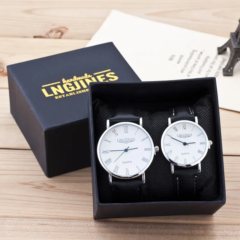 2019 1 Pair Fashion Black Couple Watch Trend Men Women Casual Quartz Wrist Watch Love Student 2