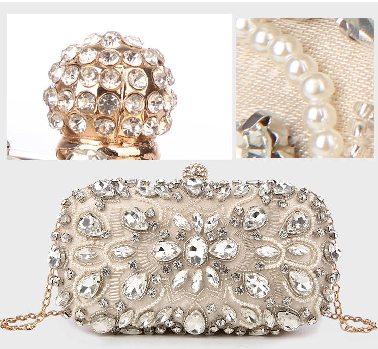 Luxy Moon Rhinestone Evening Bag Clutch Detail