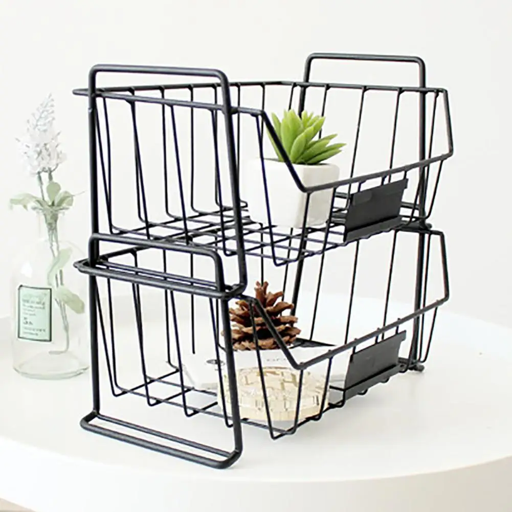 

Stackable Iron Bathroom Storage Basket Kitchen Dish Debris Clutter Storage Basket Desktop Jewelry Cosmetics Storage Box