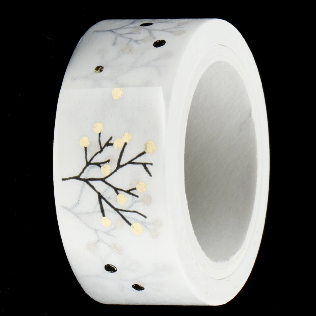 5 Meters/ Roll DIY Hot Gold Flower Washi Tape Decorative Sticky Paper Masking Tape Self Adhesive Tape Scrapbooking Tape Planner