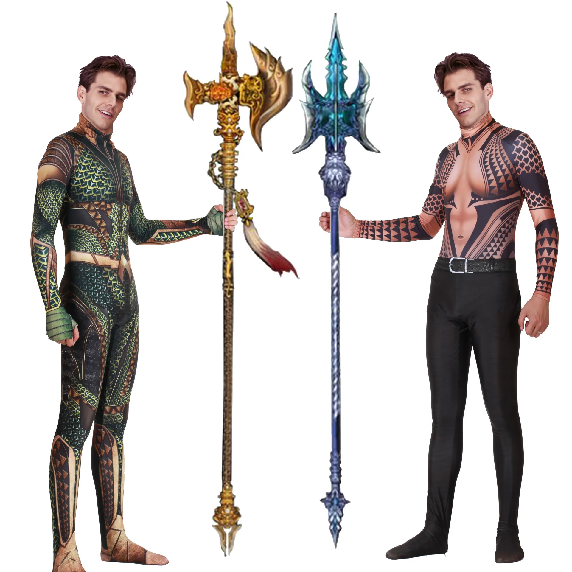 Mens Aquaman bodysuit Arthur Curry jumpsuit cosplay costumes Jason