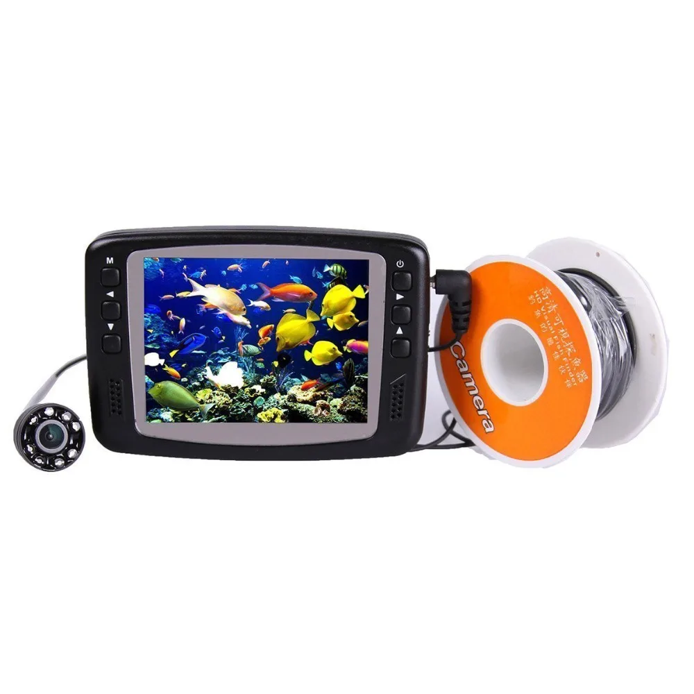 15m Fish Finder Underwater Fishing 3.5" Video Camera Monitor with 8pcs
