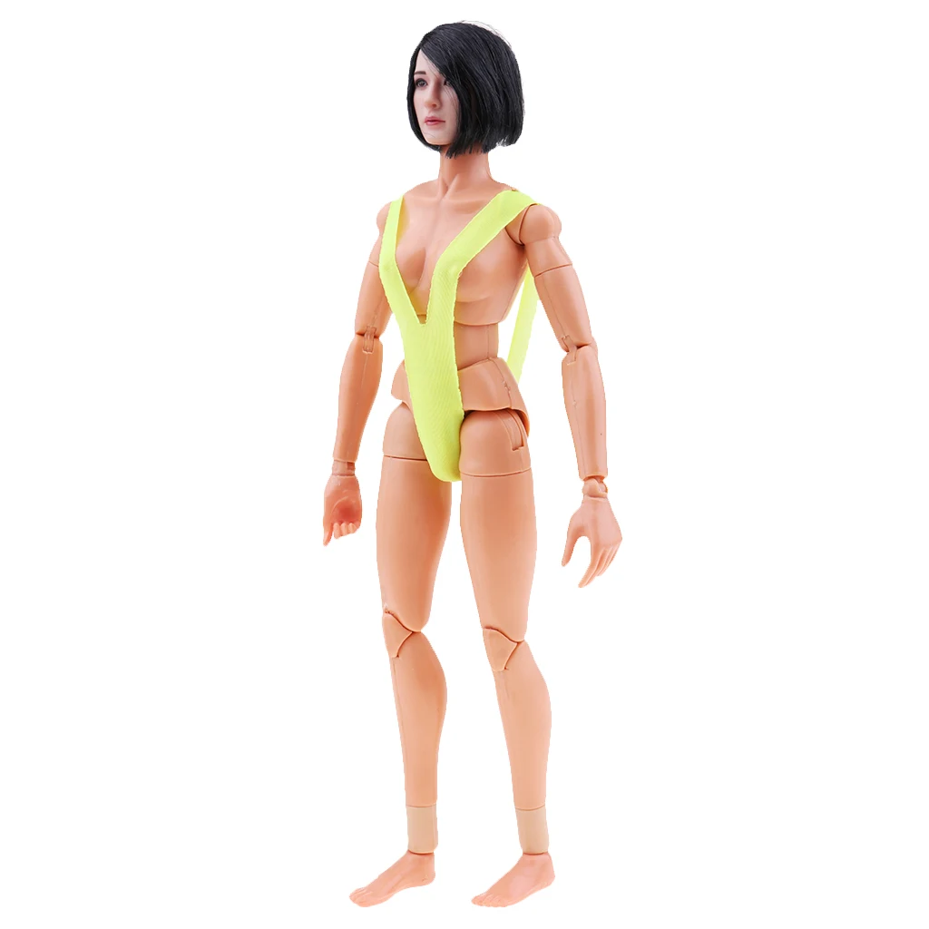1/6 Scale Female Hiar Head Sculpture with Sexy Open Bikini Set for 12inch   Enterbay Action Figure Mode Doll Accessory