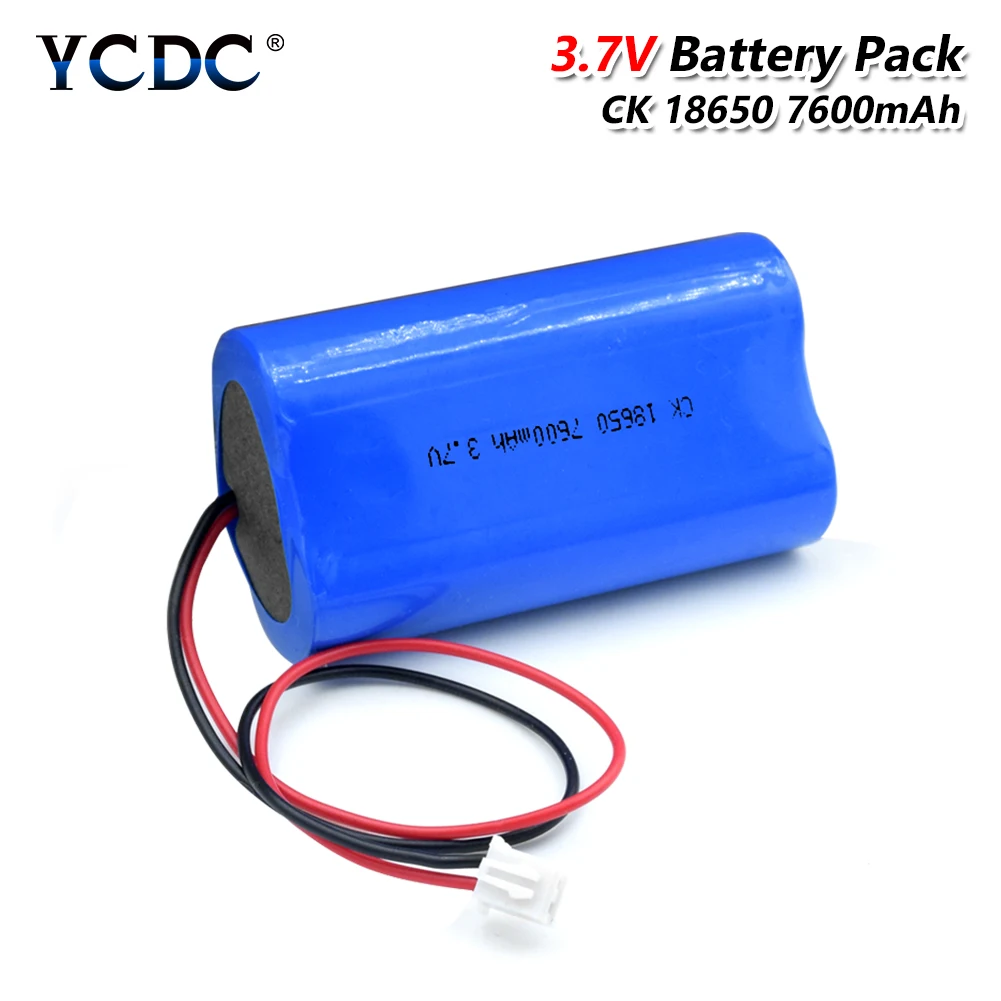 YCDC 7600mAh 18650 3,7 V литий-ионные литиевые батареи DIY Аккумуляторный громкоговоритель аккумуляторные батареи для фонарика фонарь XH 2,5 штекер