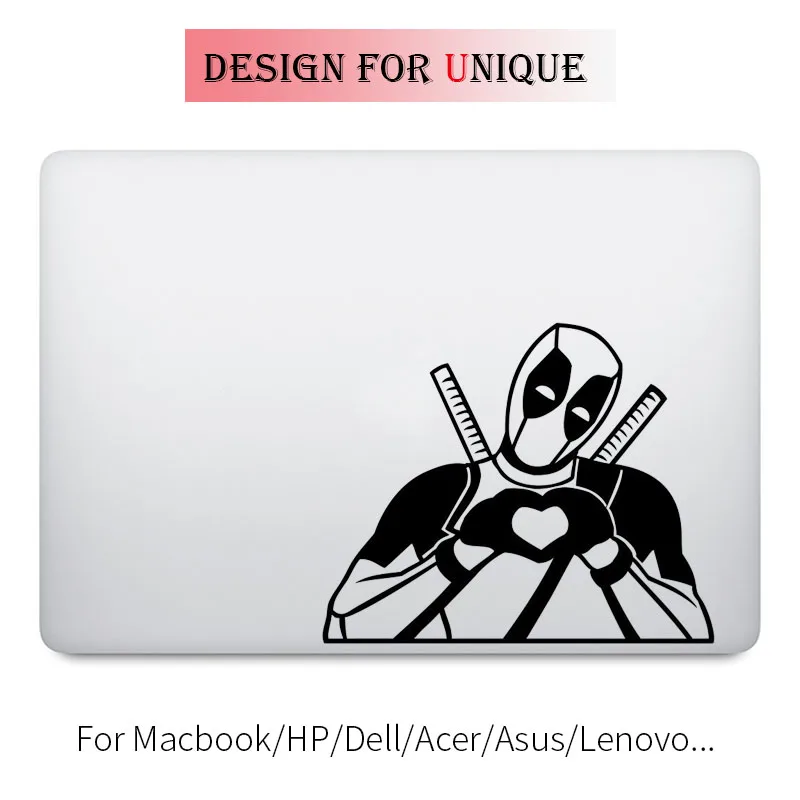 Дэдпул сердце ручная наклейка для ноутбука Apple Macbook Pro Air Retina 11 12 13 15 дюймов винил Mac