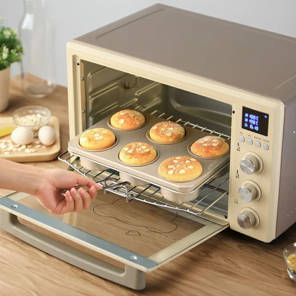 

Stainless Steel Electric Toaster Independent Temperature Control Electric Baking Oven with Grilled Fork 32L 1600W