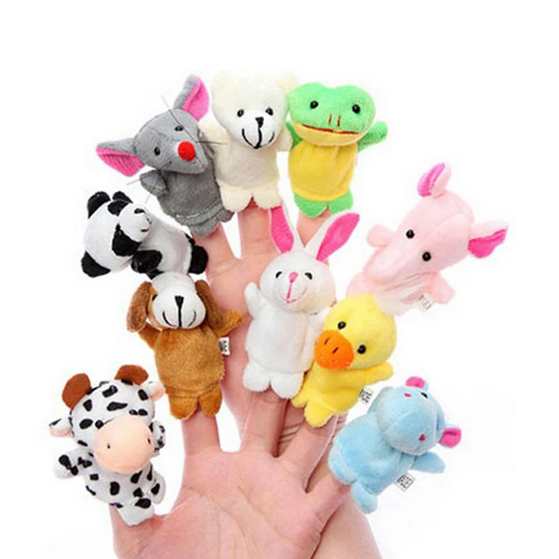 

Cute Cartoon Biological Animal Finger Puppet Plush Toys Child Baby Favor Dolls Tell Story Props Kids Educational Toys Gift