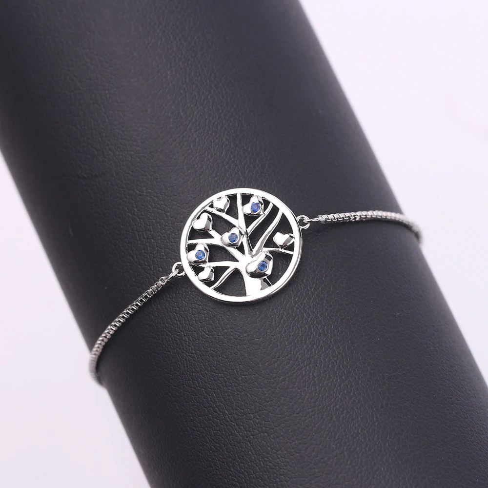 

Classic Silver Love Tree of Life Metal Thin Chain Bracelets bangles for Woman Girl Circle Pendant Bracelet Charm Accessories