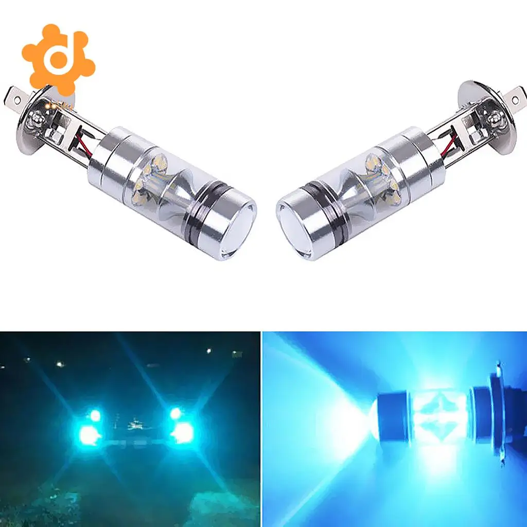 2 шт. H1 20-SMD светодиодный 100 Вт 8000 к автомобильный противотуманный DRL светильник для