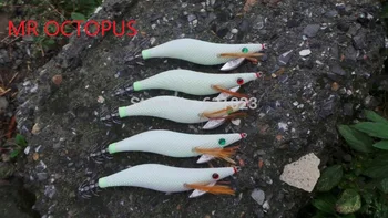 

MR OTOPUS100 pcs squid jig,squid hook,fishing lure ,glow 3.0#, 11.5cm , 16g.WOOD SHRIMP.hard lure ,fishing tackle ,luminous jigs