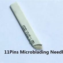 100 Шт. Белый 11 пальцы Татуировки Брови Лезвие 3D Embroidery Microblading Neelde Для Перманентного Макияжа
