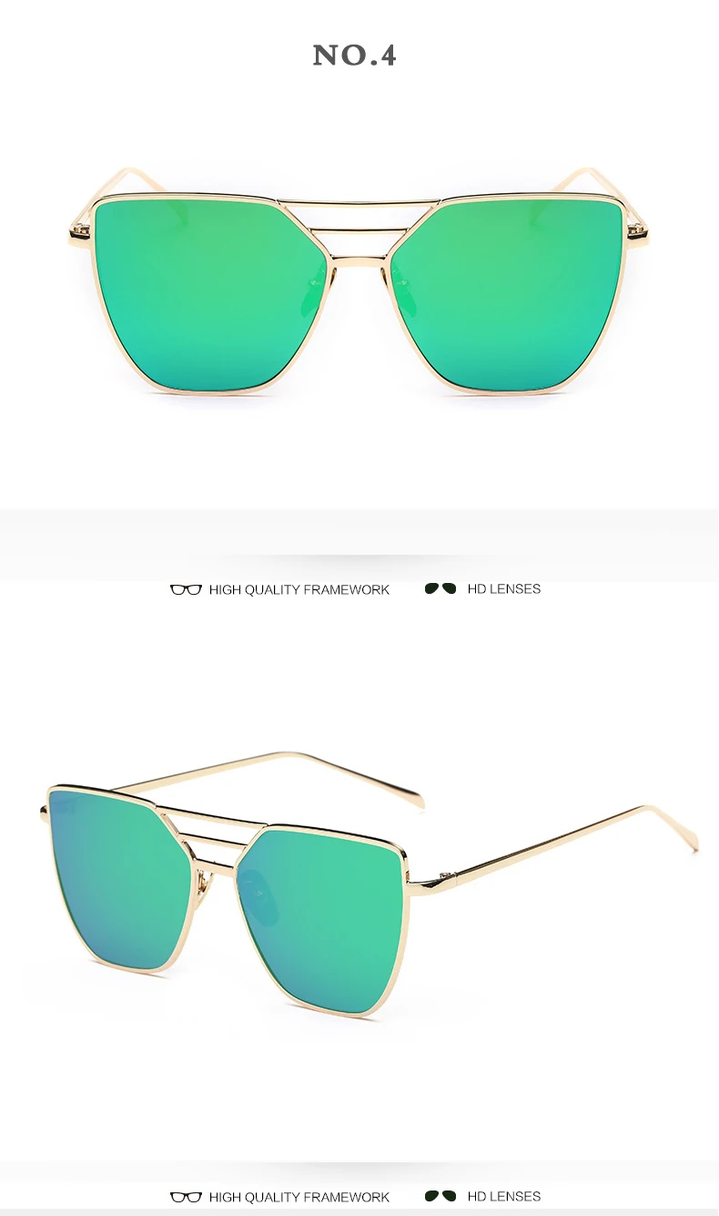 Luxury Square Women Sunglasses Brand Designer Fashion Classic Metal Female Sun Glasses Men Coated Mirror UV400 Oculos De Sol purple sunglasses