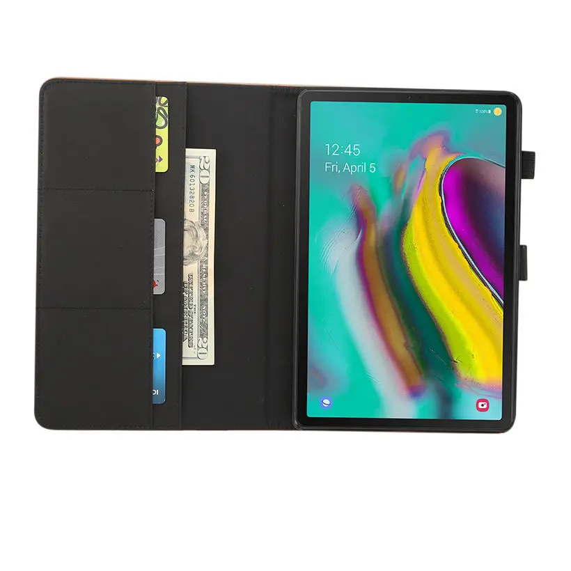 Ceny Luksusowe etui do Samsung galaxy tab S5e 10.5 2019 SM T720 SM T725 T720 pokrywa Funda Tablet PU skórzany stojak na telefon Capa + Film + długopis