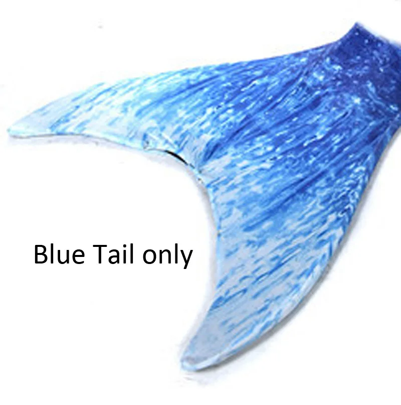 Хвост русалки для плавания взрослых, детей, девочек хвост русалки Косплей Костюм Zeemeerminstaart хвост купальники монофина вариант - Цвет: blue tail only