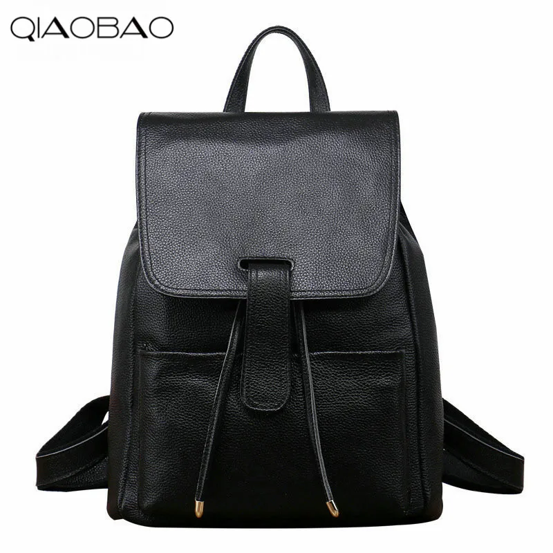 QIAOBAO First Layer Leather Shoulder Bag Female Leather bag Simple European And American Fashion College Trend