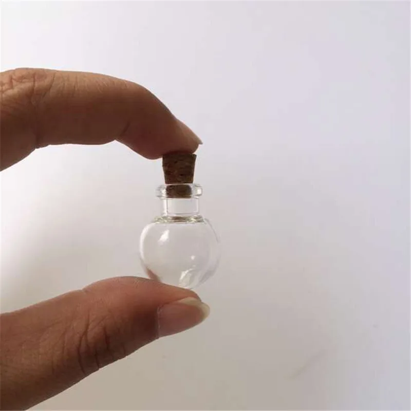 Круглый шар мини подвески в форме бутылочек ожерелье маленькие стеклянные бутылки с пробкой подарок стеклянные банки флакон 20 шт новинка